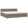 Cama box spring con colchón LED tela gris taupe 200x200 cm de , Camas y somieres - Ref: Foro24-3133825, Precio: 629,70 €, Des...