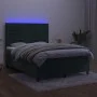 Box spring bed with mattress and LED dark green velvet 140x190cm by , Beds and slatted bases - Ref: Foro24-3136182, Price: 51...