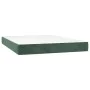 Box spring bed with mattress and LED dark green velvet 140x190cm by , Beds and slatted bases - Ref: Foro24-3136182, Price: 51...