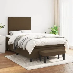Box spring bed with dark brown fabric mattress 120x200 cm by , Beds and slatted bases - Ref: Foro24-3136424, Price: 447,81 €,...