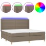 Cama box spring colchón y luces LED tela gris taupe 200x200 cm de , Camas y somieres - Ref: Foro24-3138985, Precio: 735,98 €,...