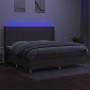 Cama box spring colchón y luces LED tela gris taupe 200x200 cm de , Camas y somieres - Ref: Foro24-3139065, Precio: 720,63 €,...