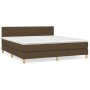 Cama box spring con colchón tela marrón oscuro 160x200 cm de , Camas y somieres - Ref: Foro24-3140708, Precio: 477,84 €, Desc...