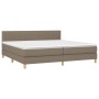 Cama box spring con colchón tela gris taupe 200x200 cm de , Camas y somieres - Ref: Foro24-3140805, Precio: 619,52 €, Descuen...