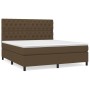 Cama box spring con colchón tela marrón oscuro 160x200 cm de , Camas y somieres - Ref: Foro24-3142028, Precio: 603,89 €, Desc...