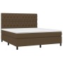 Cama box spring con colchón tela marrón oscuro 160x200 cm de , Camas y somieres - Ref: Foro24-3142028, Precio: 603,89 €, Desc...