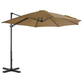 Sombrilla voladiza con poste de aluminio gris topo 300 cm de vidaXL, Sombrillas - Ref: Foro24-44623, Precio: 124,35 €, Descue...