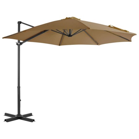 Sombrilla voladiza con poste de aluminio gris topo 300 cm de vidaXL, Sombrillas - Ref: Foro24-44623, Precio: 125,90 €, Descue...