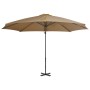 Sombrilla voladiza con poste de aluminio gris topo 300 cm de vidaXL, Sombrillas - Ref: Foro24-44623, Precio: 125,90 €, Descue...
