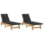 Sun loungers with cushions 2 pcs synthetic rattan solid acacia wood by , Loungers - Ref: Foro24-319725, Price: 303,06 €, Disc...