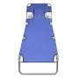 Folding steel lounger with head cushion blue steel by , Loungers - Ref: Foro24-41481, Price: 64,99 €, Discount: %