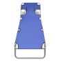 Tumbona plegable de acero con cojín de cabeza acero azul de , Tumbonas - Ref: Foro24-41481, Precio: 70,11 €, Descuento: %