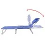 Folding steel lounger with head cushion blue steel by , Loungers - Ref: Foro24-41481, Price: 64,99 €, Discount: %