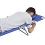 Folding steel lounger with head cushion blue steel by , Loungers - Ref: Foro24-41481, Price: 64,99 €, Discount: %