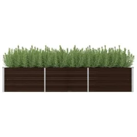 Arriate de acero galvanizado marrón 240x80x45 cm de , Maceteros y jardineras - Ref: Foro24-45714, Precio: 63,91 €, Descuento: %
