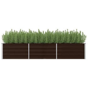 Arriate de acero galvanizado marrón 240x80x45 cm de , Maceteros y jardineras - Ref: Foro24-45714, Precio: 68,37 €, Descuento: %