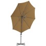 Sombrilla voladiza con poste de acero gris topo 300 cm de vidaXL, Sombrillas - Ref: Foro24-44631, Precio: 101,56 €, Descuento: %