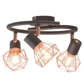 Lámpara de techo con 3 focos E14 negra y cobre de , Apliques de techo - Ref: Foro24-244390, Precio: 48,99 €, Descuento: %