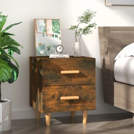 Mesita de noche color roble ahumado 40x35x47,5 cm de vidaXL, Mesitas de noche - Ref: Foro24-817285, Precio: 35,99 €, Descuent...