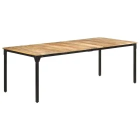Mesa de comedor madera de mango rugosa 220x100x76 cm de , Mesas de cocina y de comedor - Ref: Foro24-321977, Precio: 393,70 €...