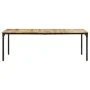 Mesa de comedor madera de mango rugosa 220x100x76 cm de , Mesas de cocina y de comedor - Ref: Foro24-321977, Precio: 393,70 €...