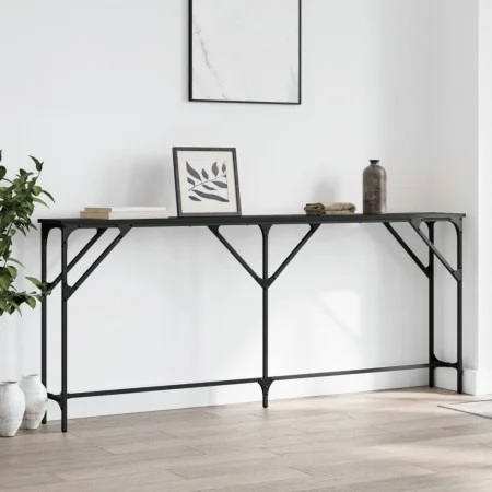 Mesa consola madera de ingeniería negro 180x23x75 cm de , Mesas auxiliares - Ref: Foro24-837767, Precio: 54,56 €, Descuento: %