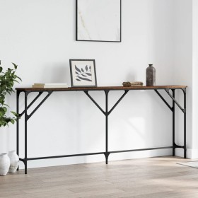 Mesa consola madera de ingeniería marrón roble 180x23x75 cm de , Mesas auxiliares - Ref: Foro24-837771, Precio: 62,88 €, Desc...