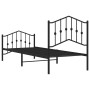 Estructura de cama con cabecero y estribo metal negro 90x200 cm de , Camas y somieres - Ref: Foro24-373800, Precio: 86,88 €, ...