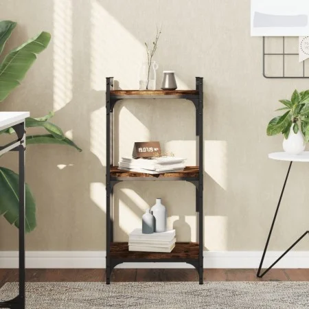 Bookcase with 3 shelves engineered wood smoked oak 40x30x86 cm by , Bookcases and shelves - Ref: Foro24-837629, Price: 35,03 ...