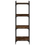 Librería 4 estantes madera ingeniería roble ahumado 40x30x120cm de , Librerías y estanterías - Ref: Foro24-837634, Precio: 43...