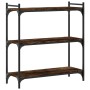 Librería 3 estantes madera ingeniería roble ahumado 80x30x86 cm de , Librerías y estanterías - Ref: Foro24-837669, Precio: 47...