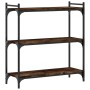 Librería 3 estantes madera ingeniería roble ahumado 80x30x86 cm de , Librerías y estanterías - Ref: Foro24-837669, Precio: 47...