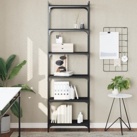 Librería de 6 estantes madera de ingeniería negro 60x30x188 cm de , Librerías y estanterías - Ref: Foro24-837662, Precio: 63,...