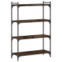 Librería 4 estantes madera ingeniería roble ahumado 80x30x120cm de , Librerías y estanterías - Ref: Foro24-837674, Precio: 57...