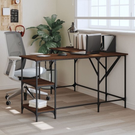Escritorio madera de ingeniería roble marrón 139x139x75 cm de , Escritorios - Ref: Foro24-837591, Precio: 91,78 €, Descuento: %