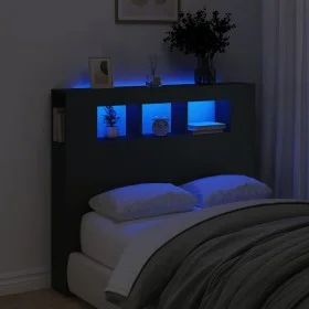 Headboard with LED black engineered wood 120x18.5x103.5 cm by , Headboards and footboards - Ref: Foro24-837338, Price: 77,11 ...