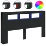 Kopfteil mit LED, schwarzem Holzwerkstoff, 180 x 18,5 x 103,5 cm von , Kopf- und Fußteile - Ref: Foro24-837359, Preis: 101,70...