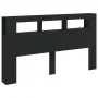 Cabecero con LED madera de ingeniería negro 180x18,5x103,5 cm de , Cabeceros y pies de cama - Ref: Foro24-837359, Precio: 101...