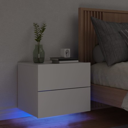 Mesita de noche de pared con luces LED blanco de , Mesitas de noche - Ref: Foro24-836812, Precio: 59,22 €, Descuento: %