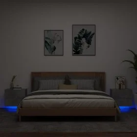 Mesitas de noche de pared con luces LED 2 uds gris hormigón de , Mesitas de noche - Ref: Foro24-836819, Precio: 78,63 €, Desc...