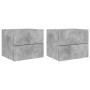 Mesitas de noche de pared con luces LED 2 uds gris hormigón de , Mesitas de noche - Ref: Foro24-836819, Precio: 79,56 €, Desc...