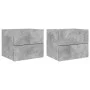 Wall bedside tables with LED lights 2 pcs concrete gray by , Nightstands - Ref: Foro24-836819, Price: 78,63 €, Discount: %