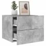 Wall bedside tables with LED lights 2 pcs concrete gray by , Nightstands - Ref: Foro24-836819, Price: 78,63 €, Discount: %