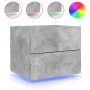 Wall bedside tables with LED lights 2 pcs concrete gray by , Nightstands - Ref: Foro24-836819, Price: 78,63 €, Discount: %