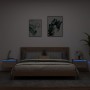 Mesitas de noche de pared con luces LED 2 unidades roble Sonoma de , Mesitas de noche - Ref: Foro24-836831, Precio: 67,63 €, ...