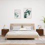 Mesitas de noche de pared con luces LED 2 unidades roble marrón de , Mesitas de noche - Ref: Foro24-836825, Precio: 96,53 €, ...
