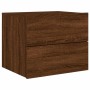 Mesitas de noche de pared con luces LED 2 unidades roble marrón de , Mesitas de noche - Ref: Foro24-836825, Precio: 96,53 €, ...