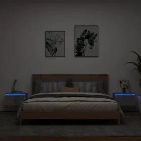 Wand-Nachttische mit LED-Leuchten 2 Stück betongrau von , Nachttische - Ref: Foro24-836833, Preis: 73,70 €, Rabatt: %