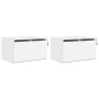 Mesitas de noche de pared con luces LED 2 unidades blanco de , Mesitas de noche - Ref: Foro24-836827, Precio: 68,09 €, Descue...