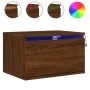 Mesita de noche de pared con luces LED roble marrón de , Mesitas de noche - Ref: Foro24-836838, Precio: 31,54 €, Descuento: %